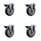 Service Caster 5'' Thermo Rubber Wheel Swivel Bolt Hole Caster Set with Posi Lock Brakes, 4PK SCC-BH20S514-TPRB-PLB-4 - alternate 1